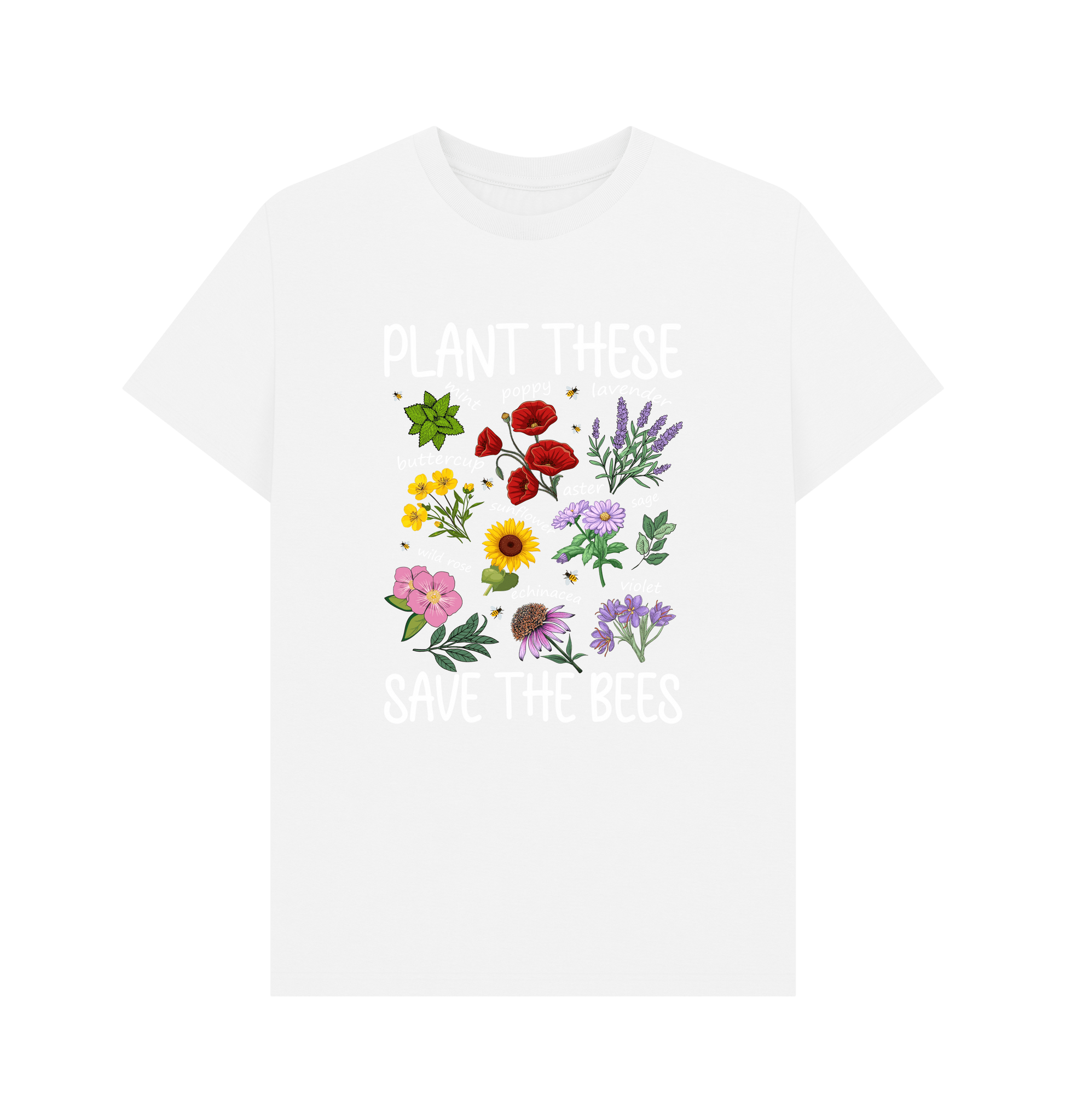 White Printed T-shirt Front
