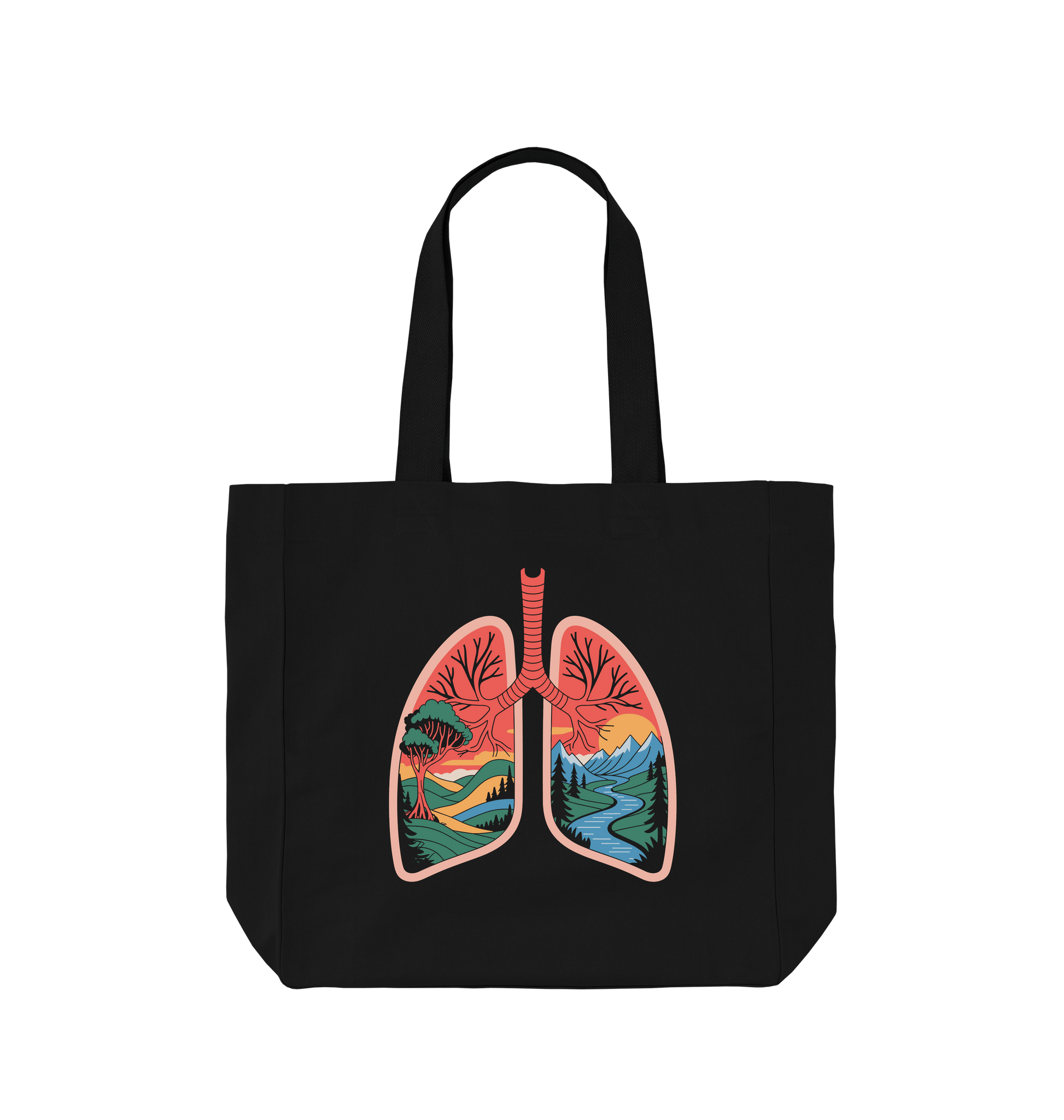 Black Printed Bag Front