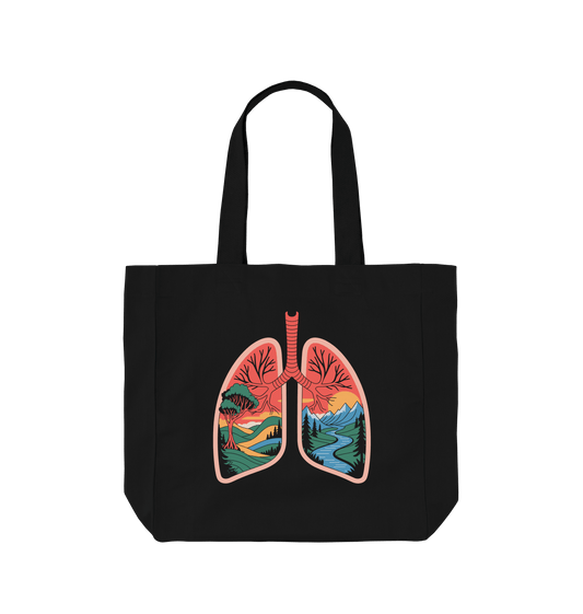 Black Printed Bag Front