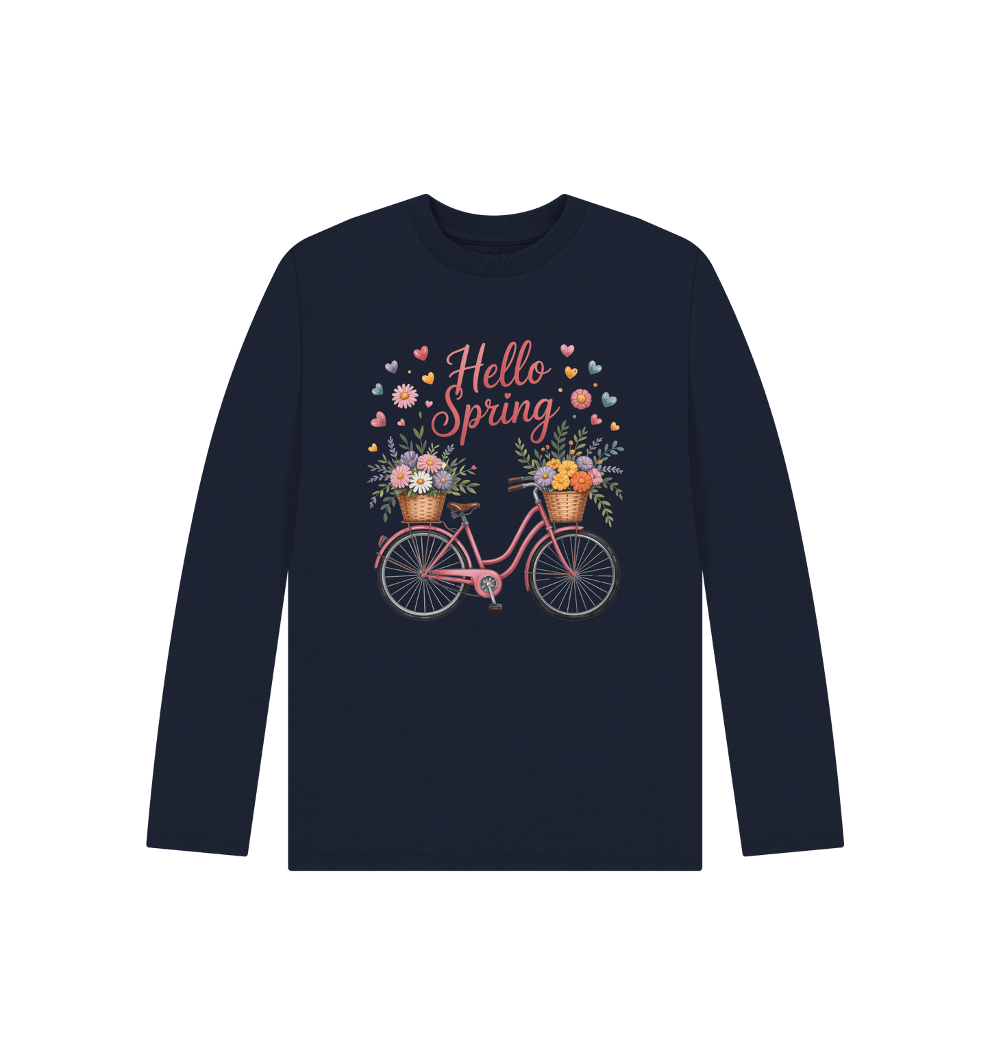 Navy Blue Printed Kids T-Shirt Front