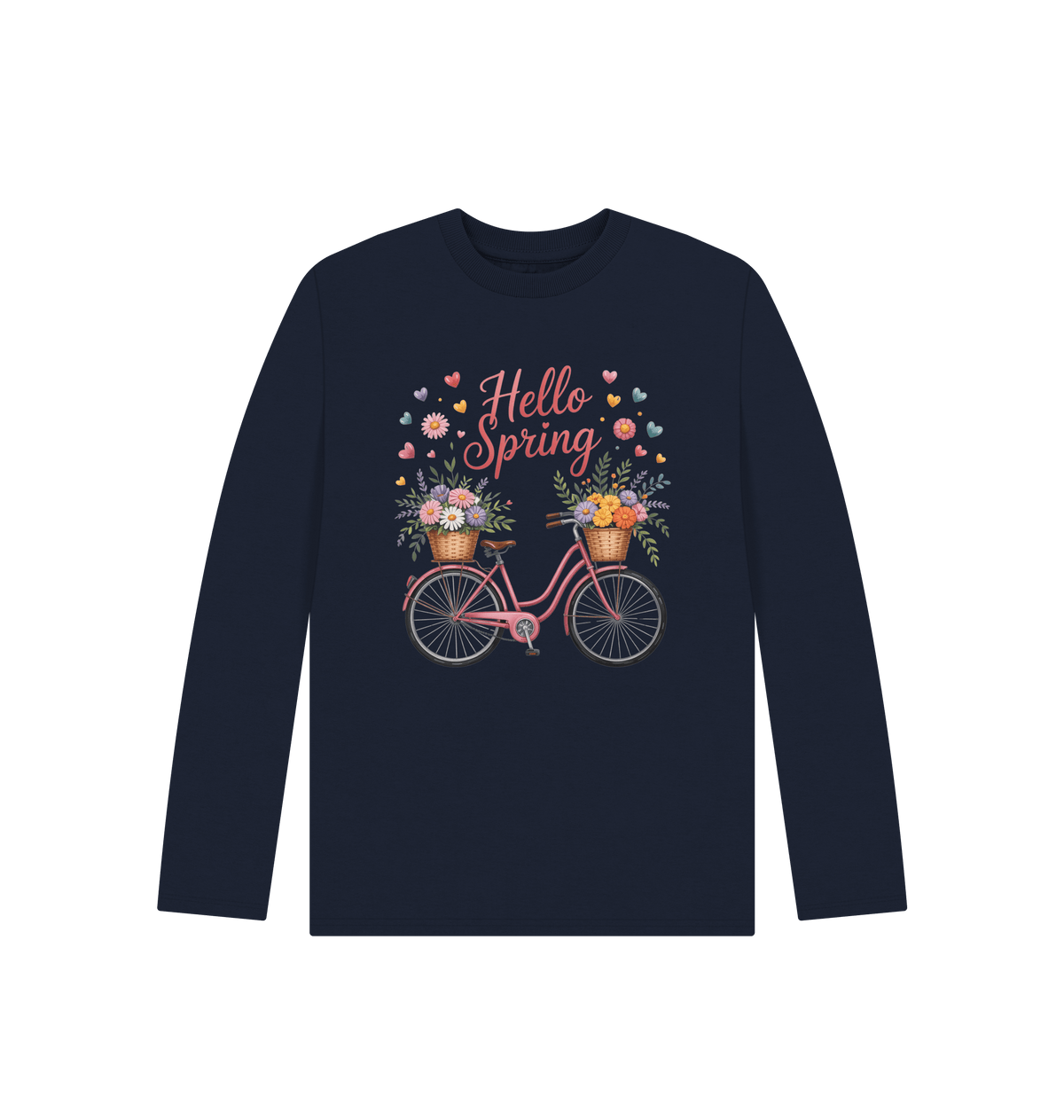Navy Blue Printed Kids T-Shirt Front