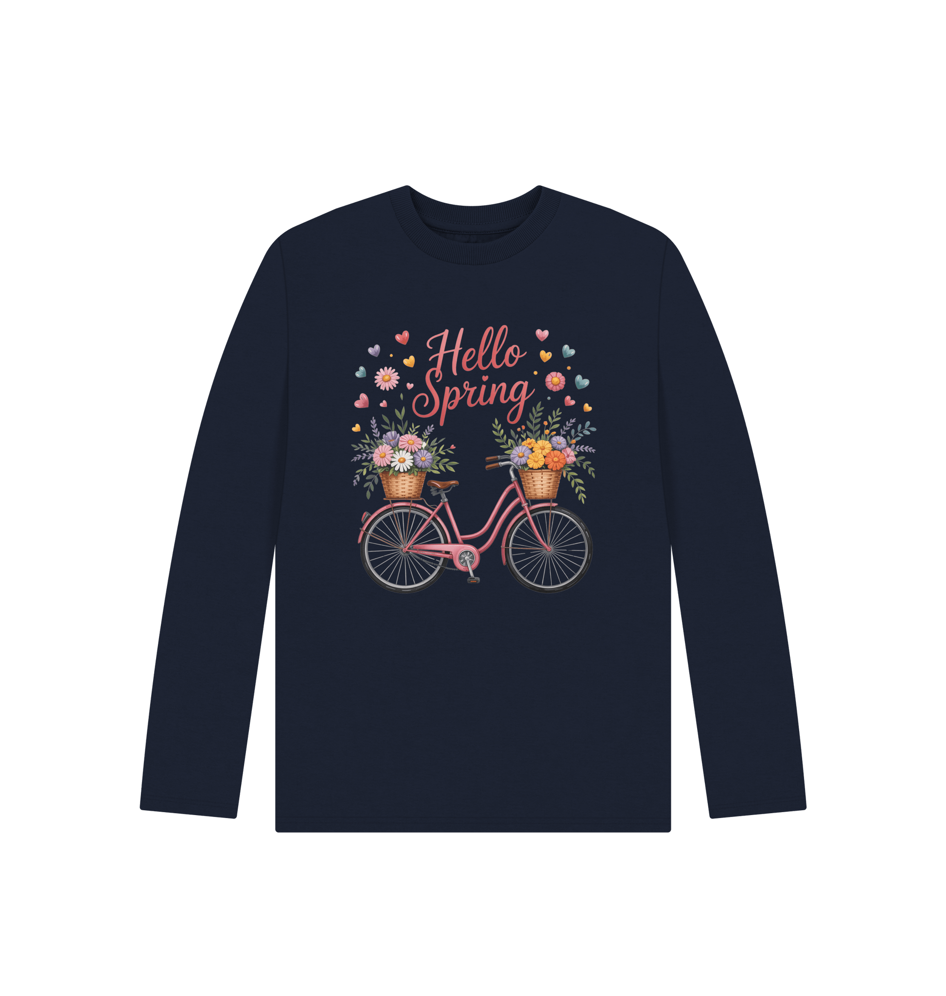 Navy Blue Printed Kids T-Shirt Front