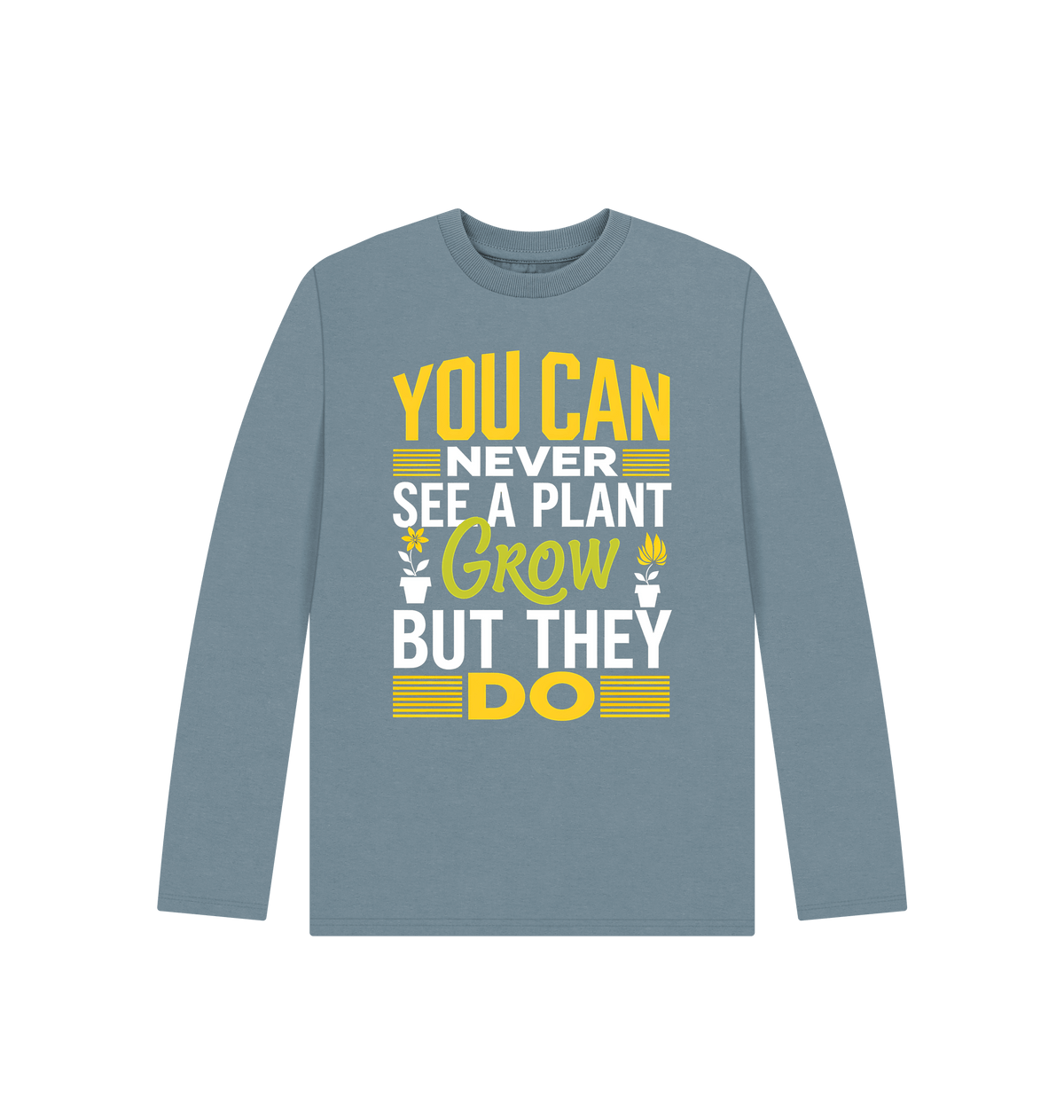 Stone Blue Printed Kids T-Shirt Front
