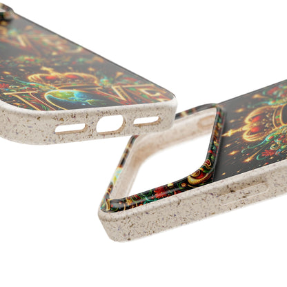 Biodegradable Phone Case — Vintage ‘LOVE’ Globe &amp; Crown Eco-Friendly Protective Cover