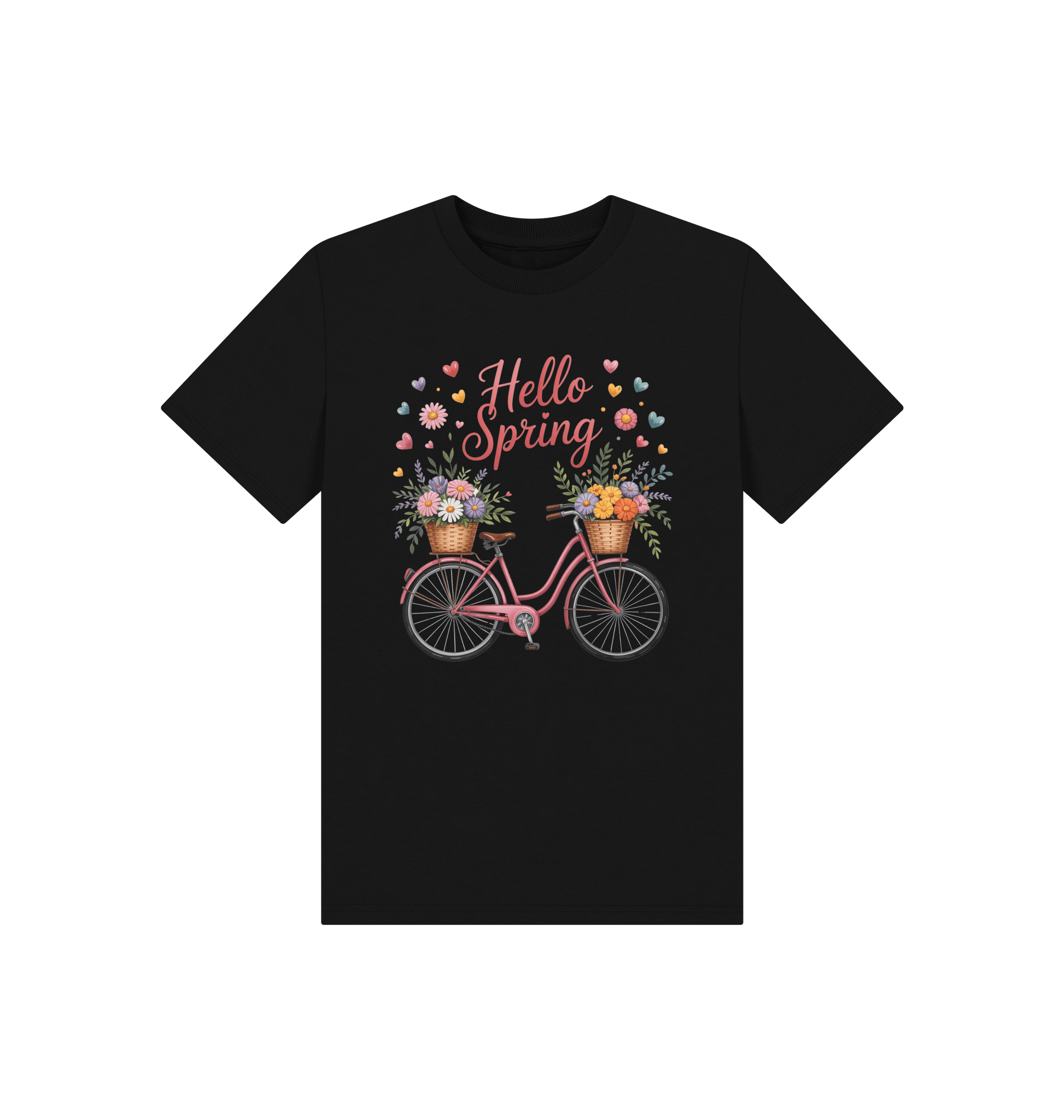 Black Printed Kids T-Shirt Front