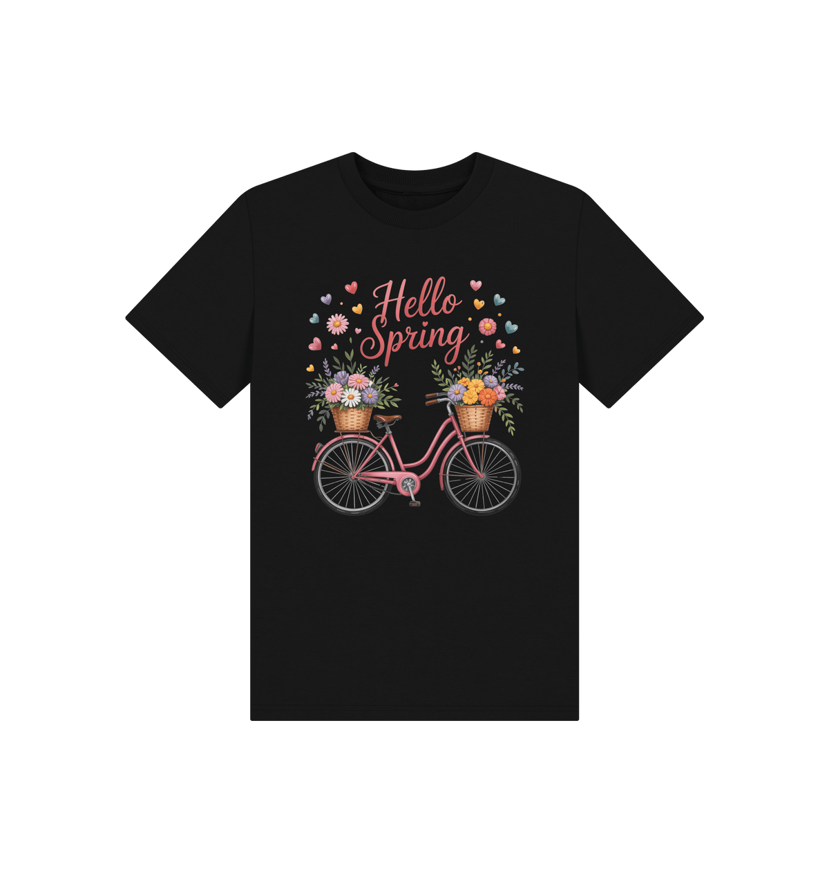 Black Printed Kids T-Shirt Front