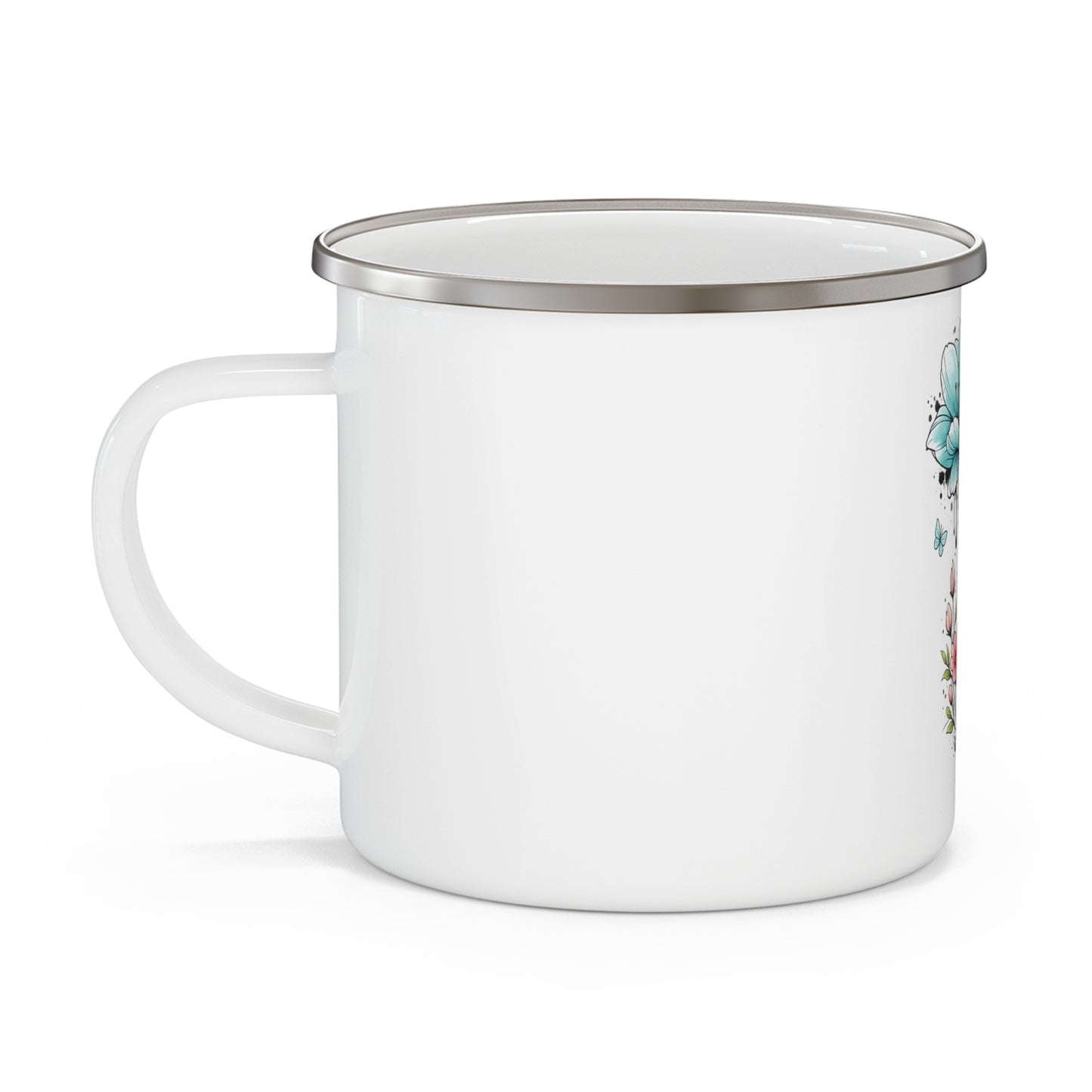 Enamel Camping Mug — "Motherhood Is The Realest Hood" Cute Duck Mom & Baby Design