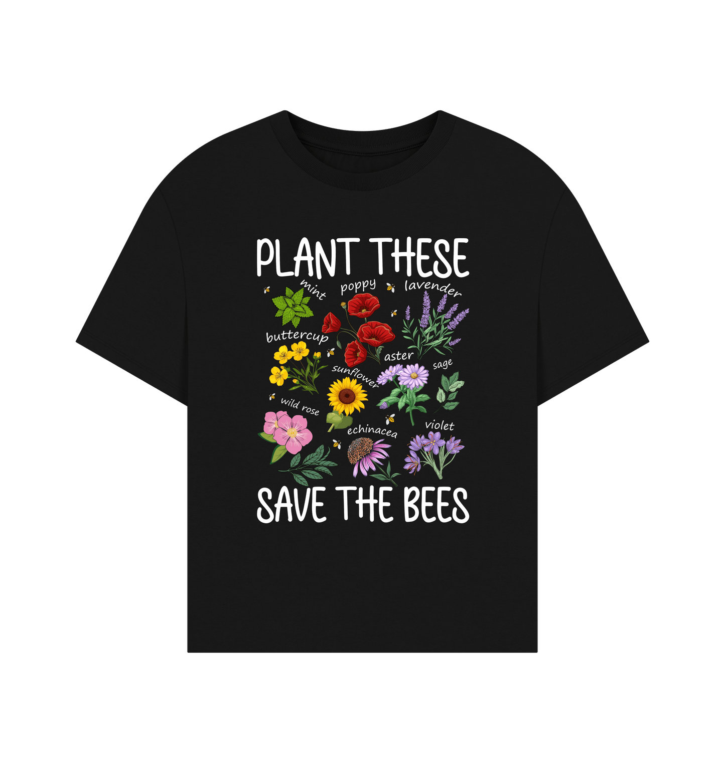Black Printed T-shirt Front
