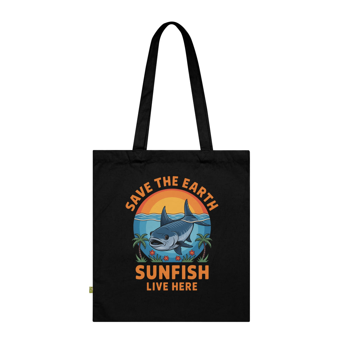 Save the Earth Sunfish Tote Bag — Organic Cotton Eco Beach Shopper