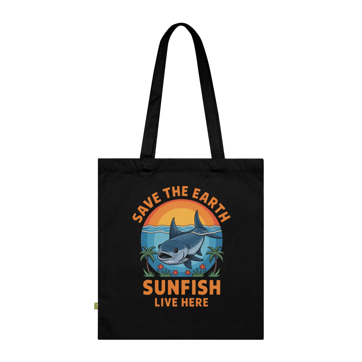Save the Earth Sunfish Tote Bag — Organic Cotton Eco Beach Shopper