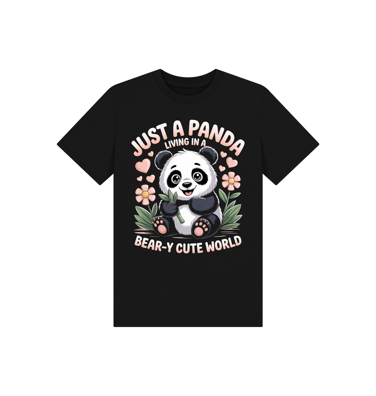 Black Printed Kids T-Shirt Front