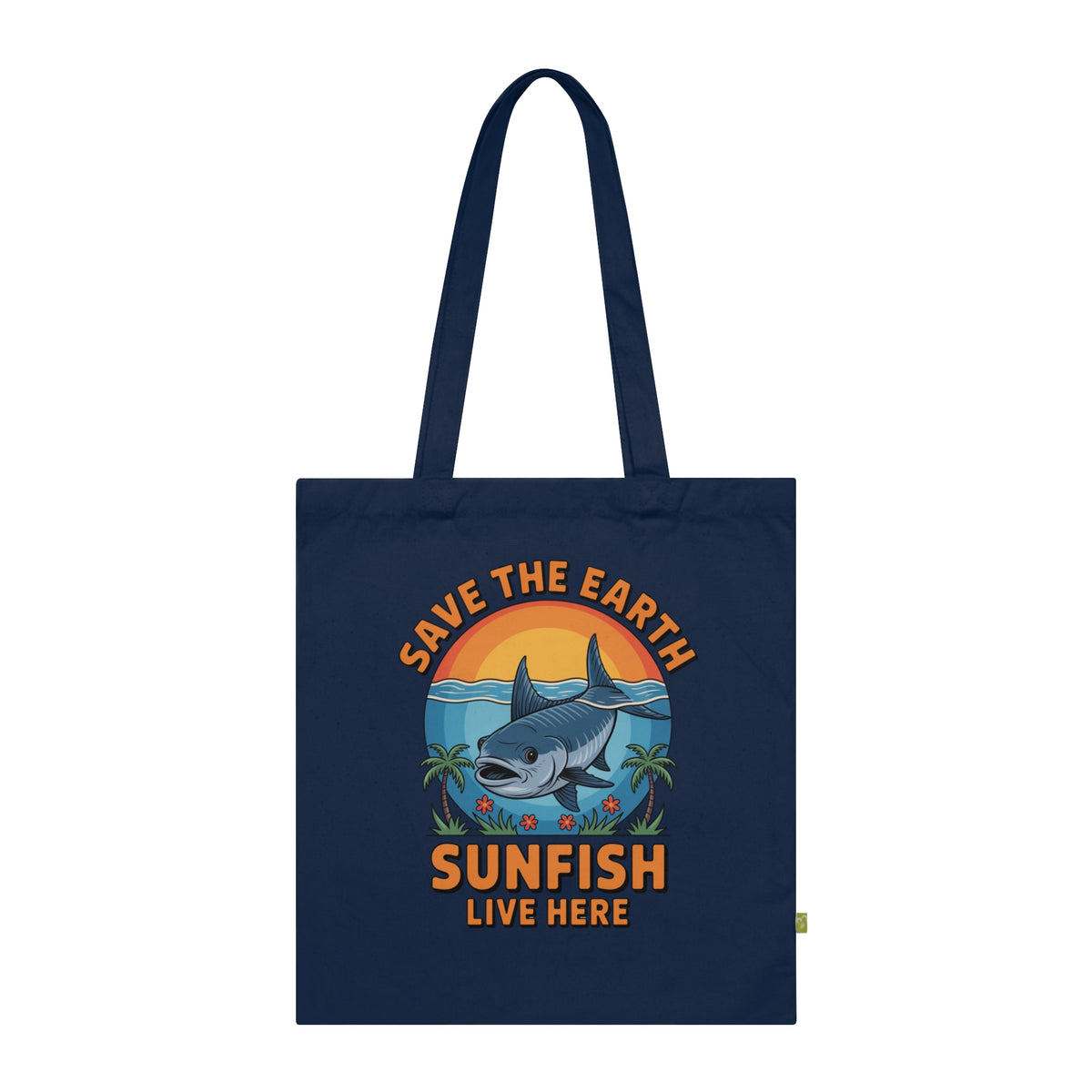 Save the Earth Sunfish Tote Bag — Organic Cotton Eco Beach Shopper