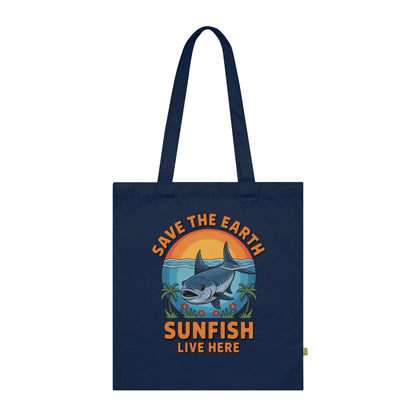 Save the Earth Sunfish Tote Bag — Organic Cotton Eco Beach Shopper