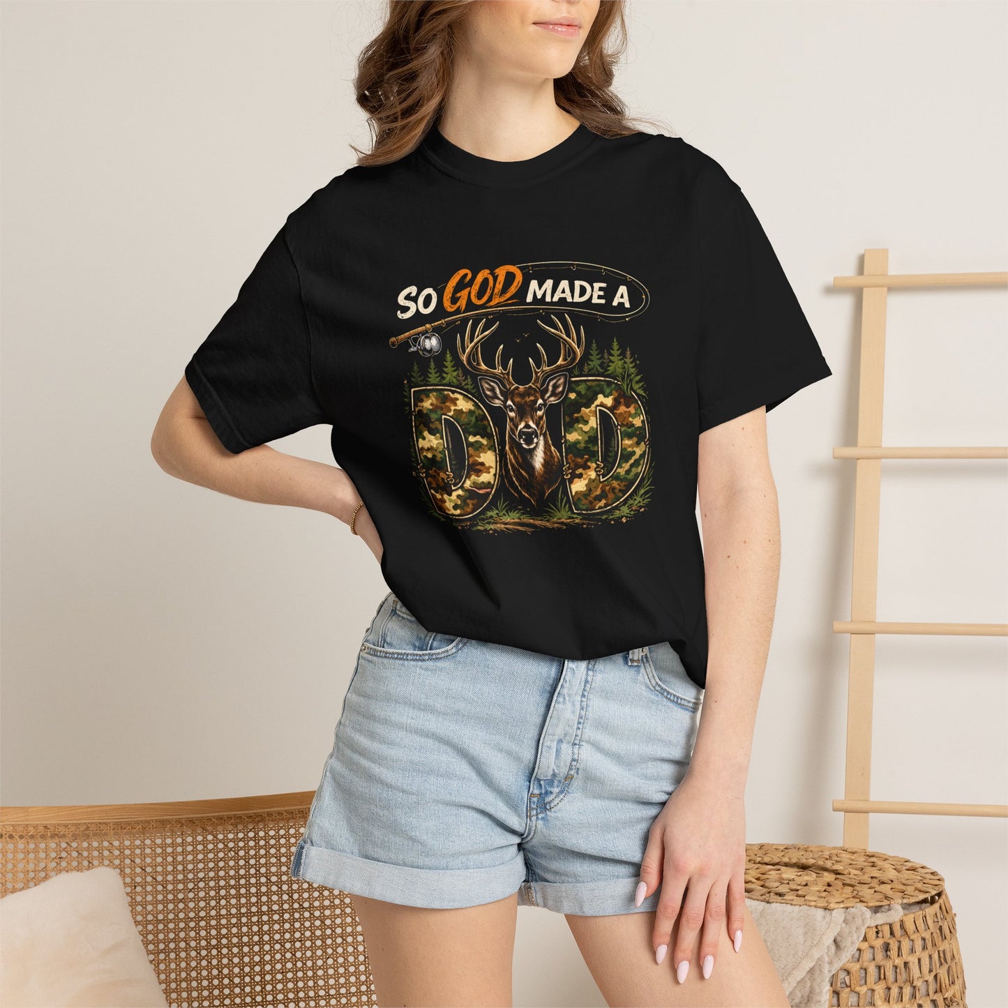 God Made a Dad Deer T-Shirt — Hunting Dad Gift, Father’s Day Outdoors Tee
