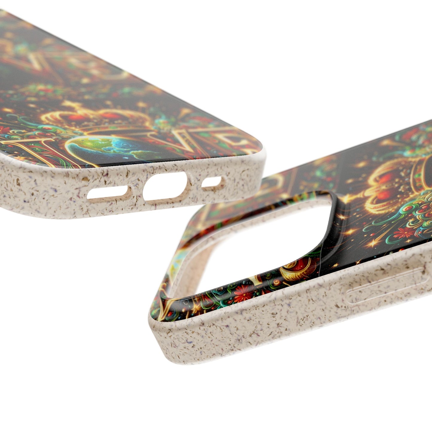 Biodegradable Phone Case — Vintage ‘LOVE’ Globe & Crown Eco-Friendly Protective Cover