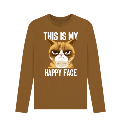 Brown Printed Long Sleeve T Shirt Front