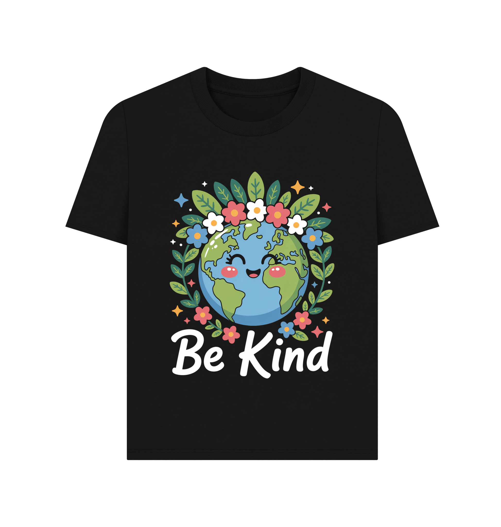 Black Printed T-shirt Front