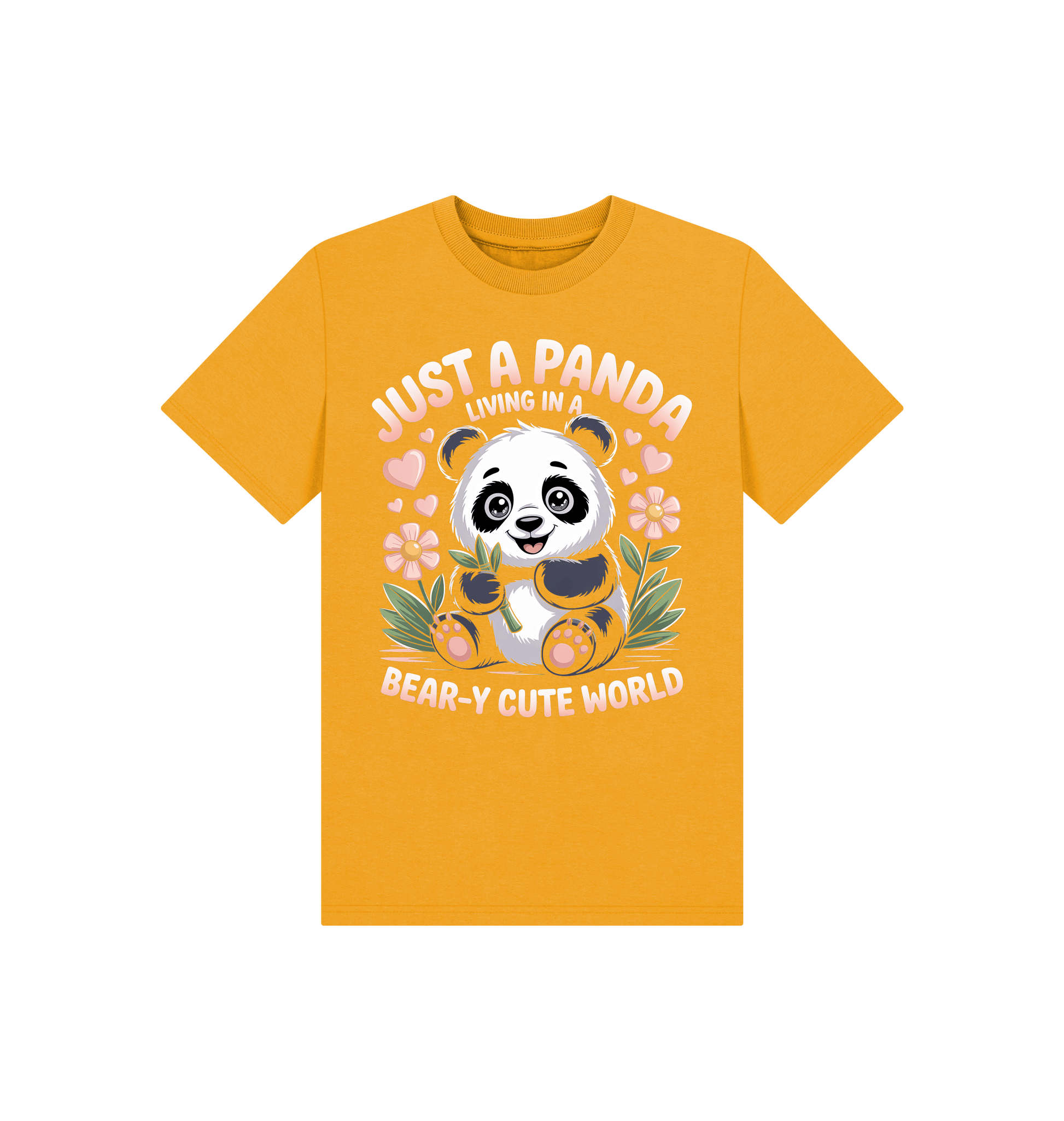 Mustard Printed Kids T-Shirt Front