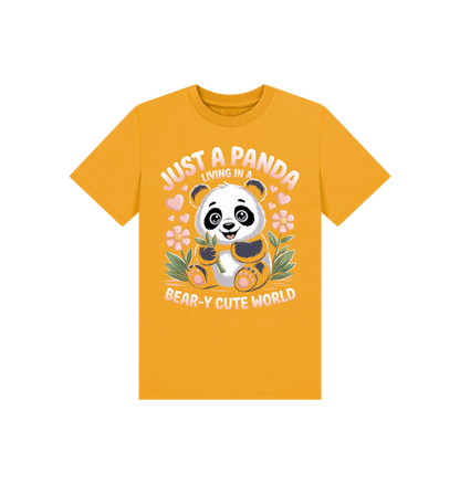 Mustard Printed Kids T-Shirt Front