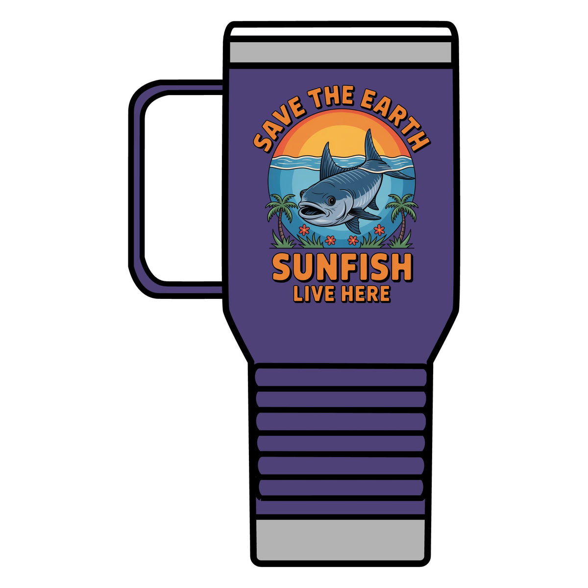Save the Earth Sunfish 20oz Travel Mug — Eco Ocean Conservation Cup