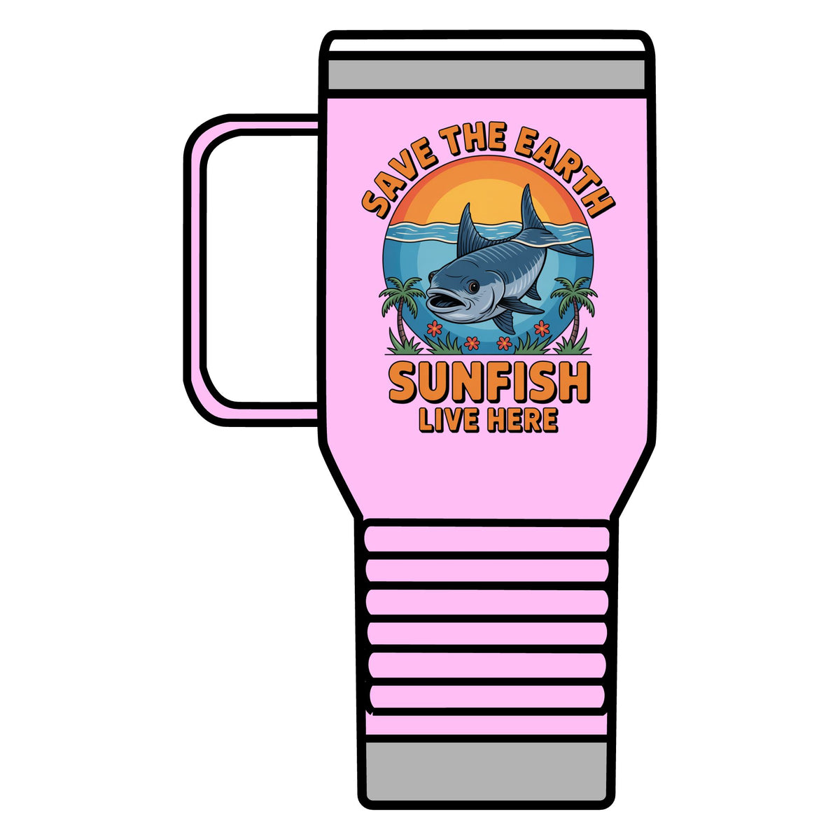 Save the Earth Sunfish 20oz Travel Mug — Eco Ocean Conservation Cup