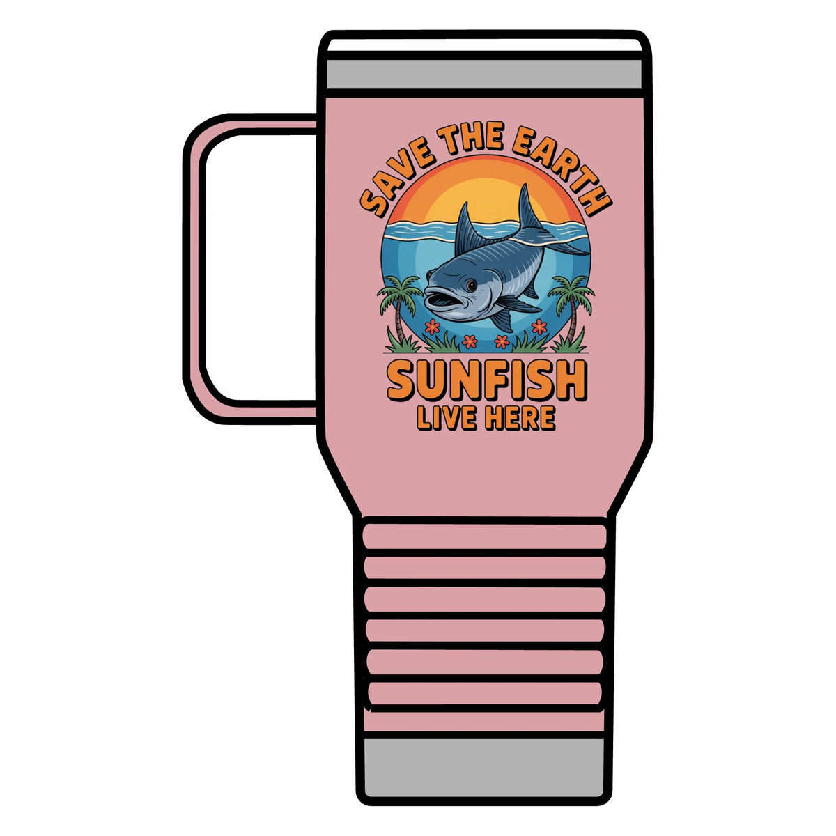 Save the Earth Sunfish 20oz Travel Mug — Eco Ocean Conservation Cup