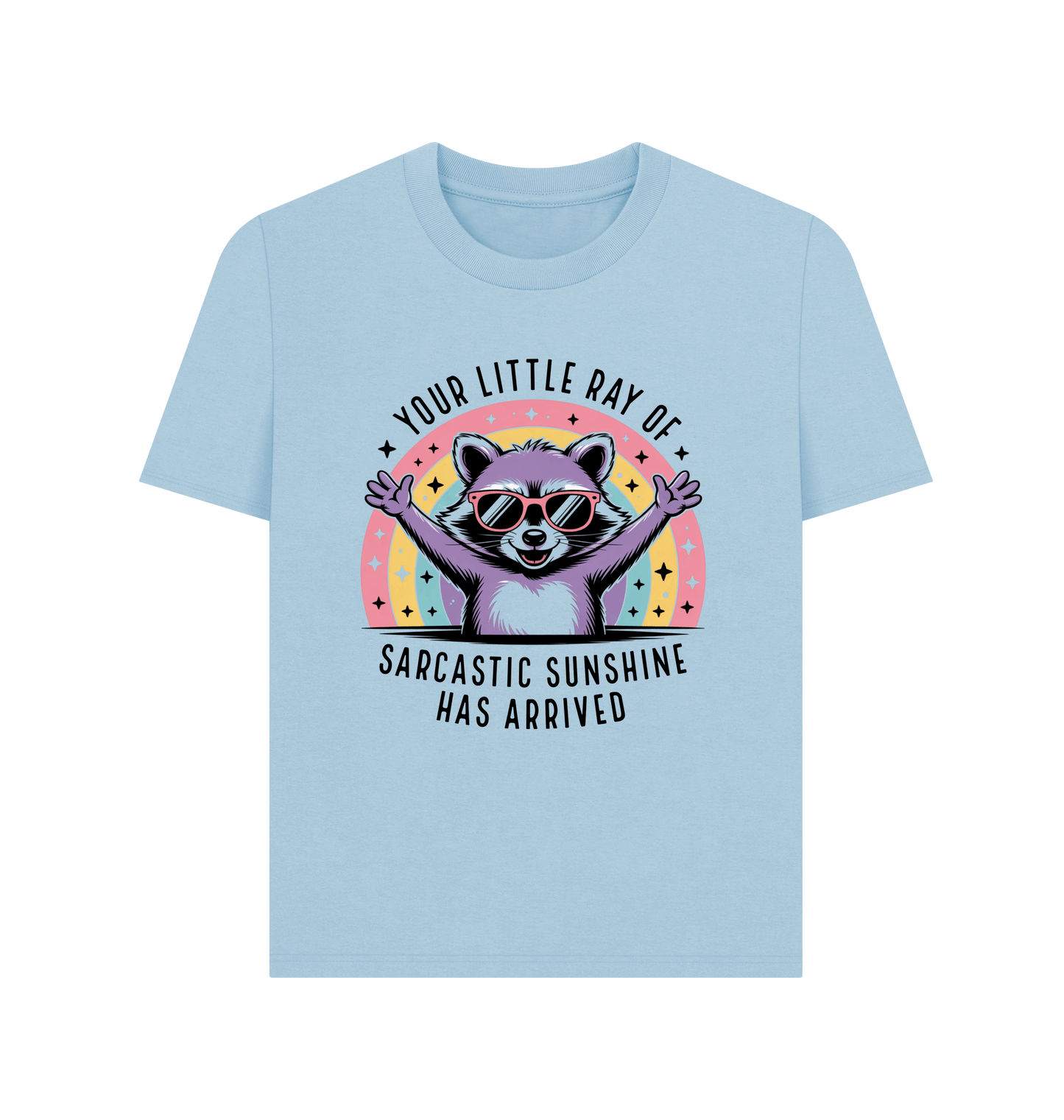 Milky Blue Printed T-shirt Front