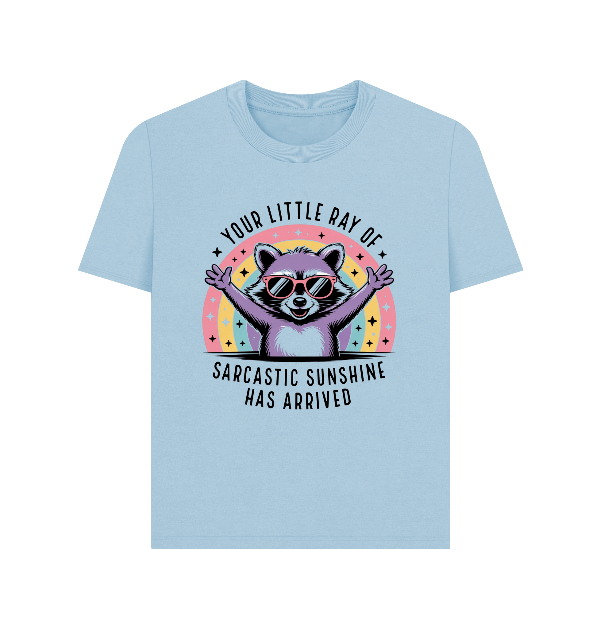 Milky Blue Printed T-shirt Front