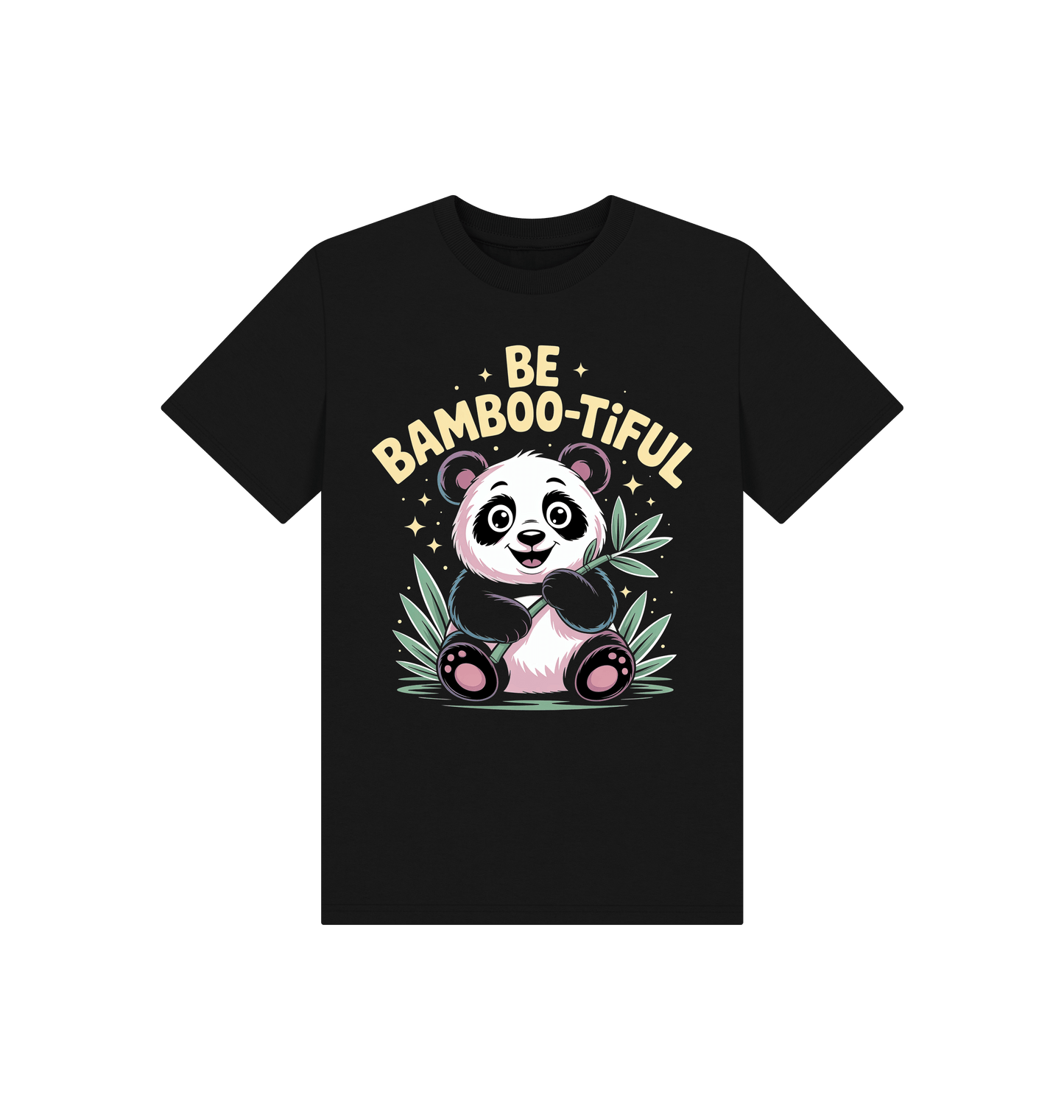 Black Printed Kids T-Shirt Front