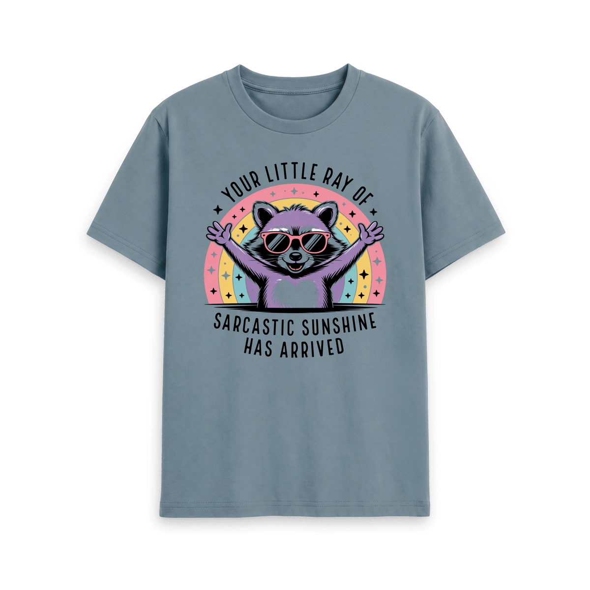 Stone Blue Printed T-shirt Front