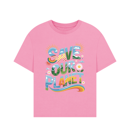 Rose Pink Printed T-shirt Front