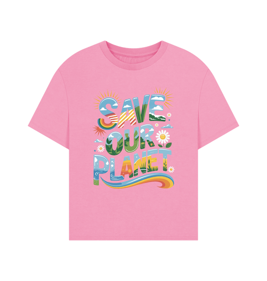 Rose Pink Printed T-shirt Front