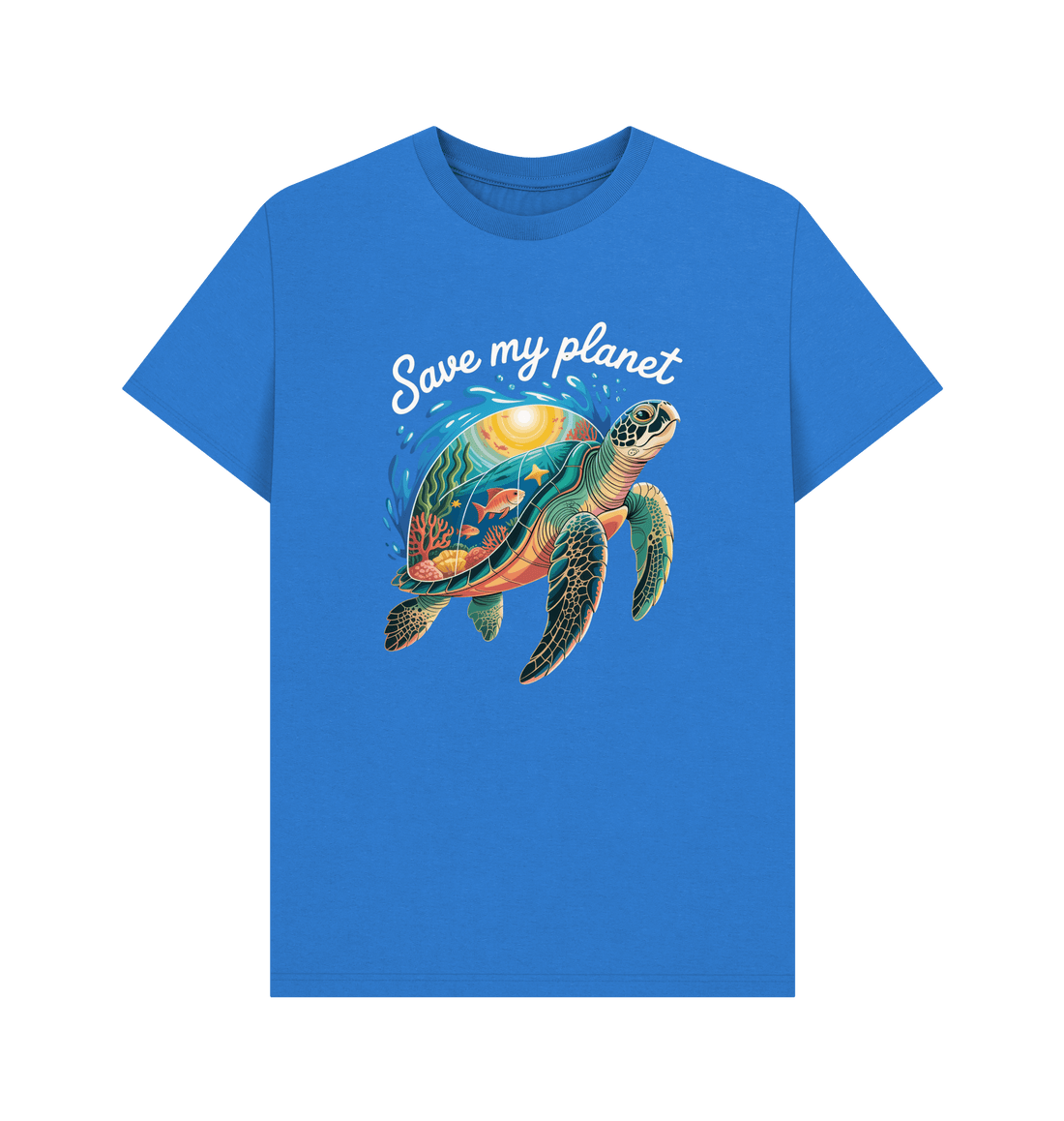 Bright Blue Printed T-shirt Front