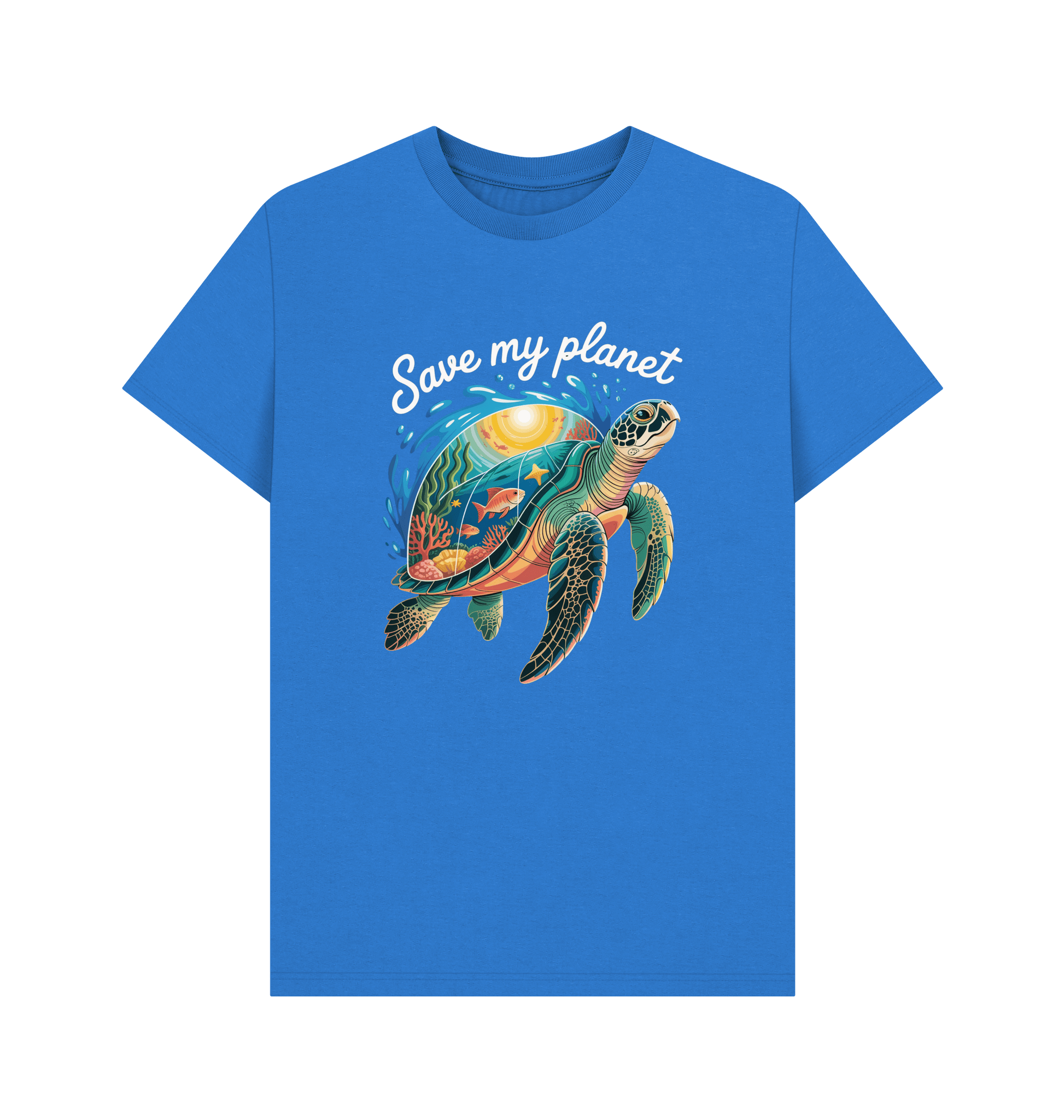 Bright Blue Printed T-shirt Front