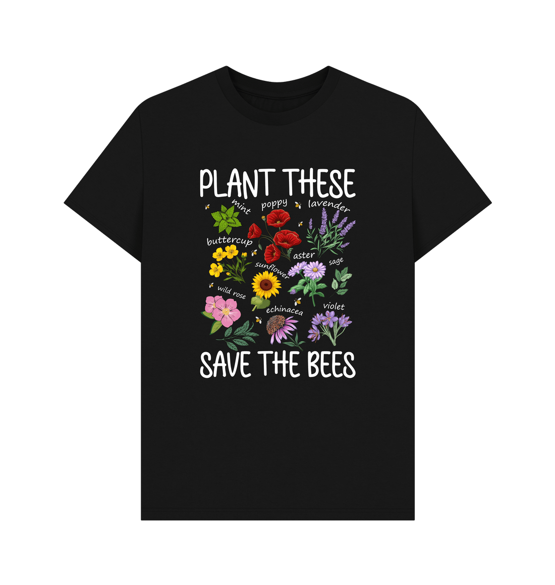 Black Printed T-shirt Front