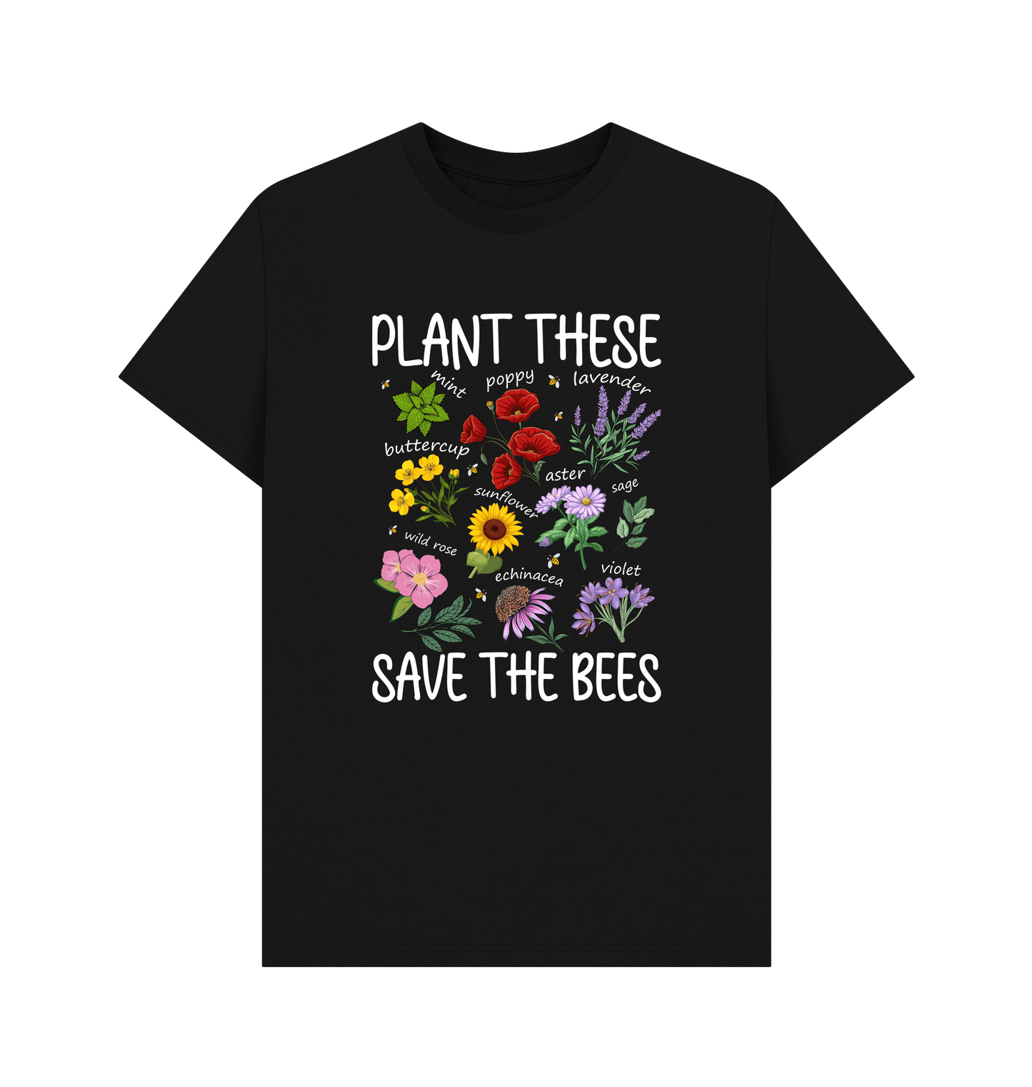 Black Printed T-shirt Front