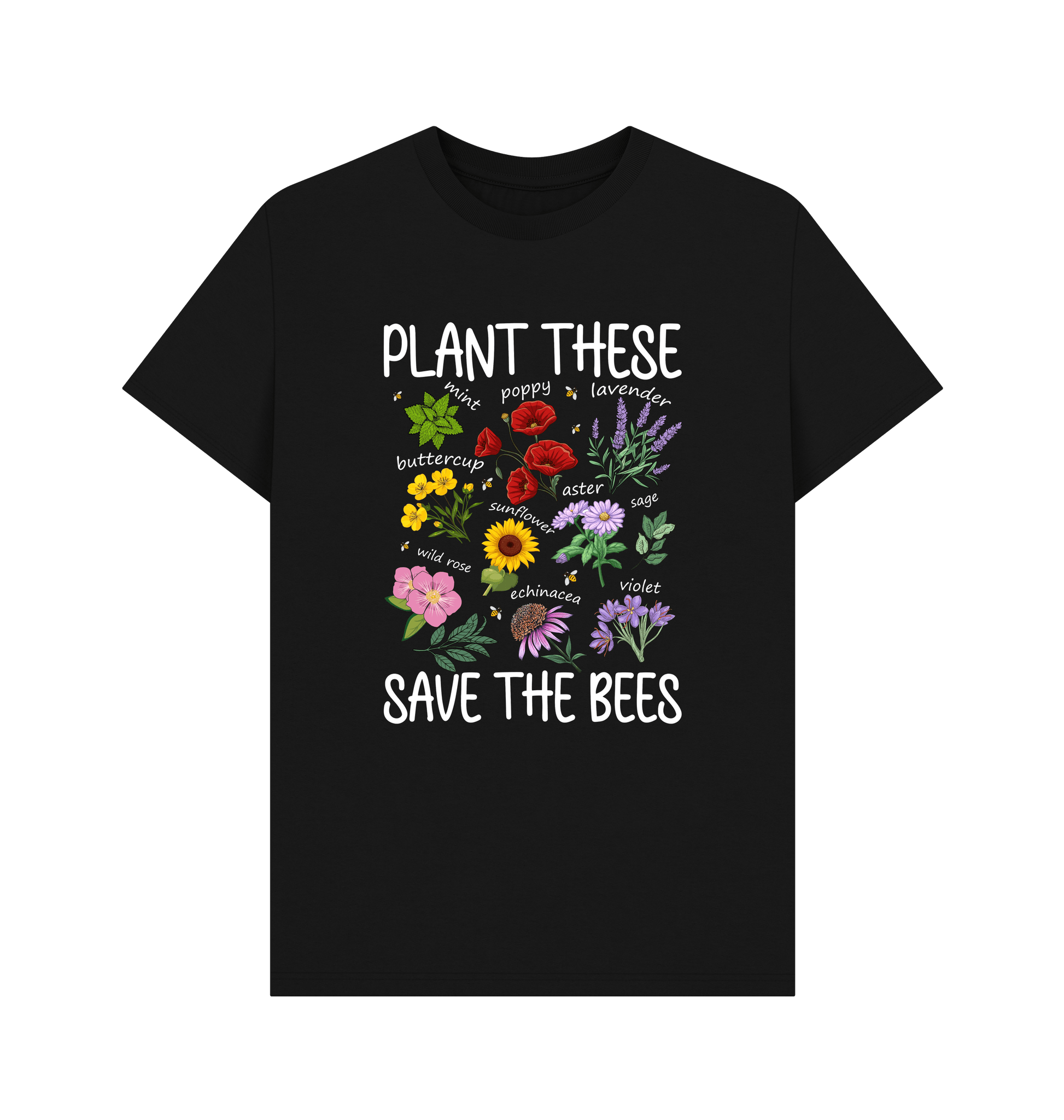 Black Printed T-shirt Front