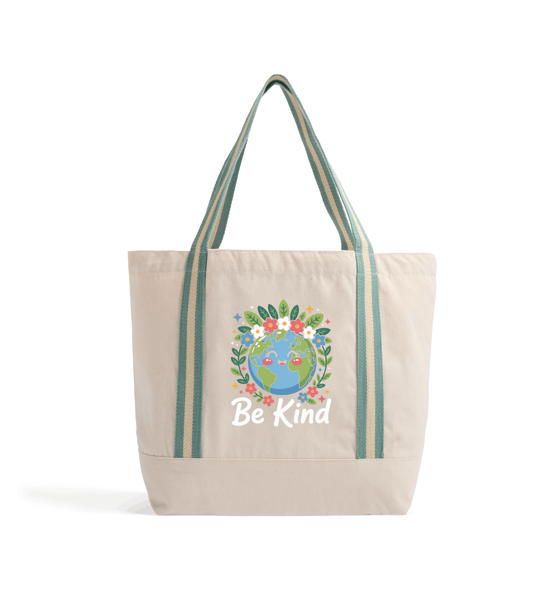 Natural/Sage Green Heat Transfer Bag Front
