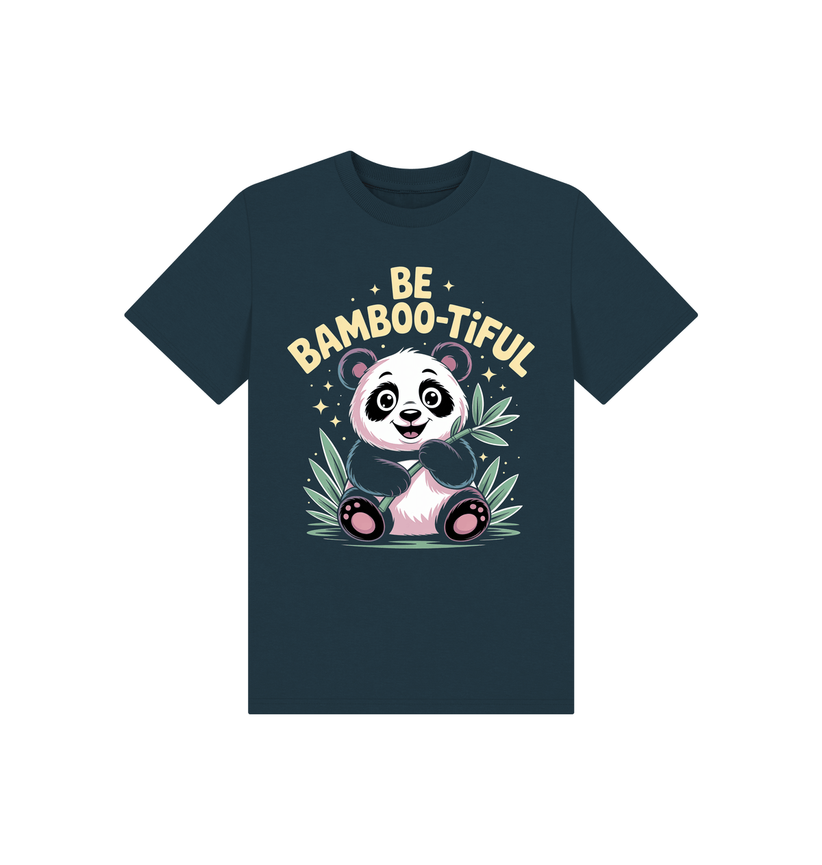 Denim Blue Printed Kids T-Shirt Front