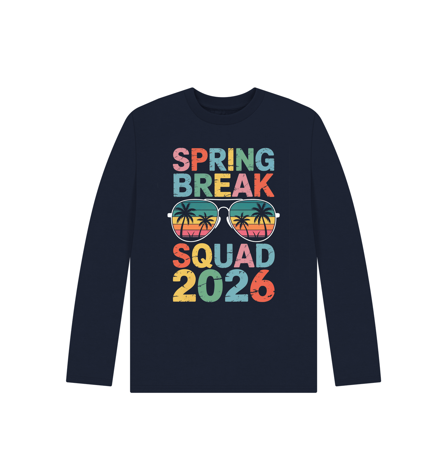 Navy Blue Printed Kids T-Shirt Front