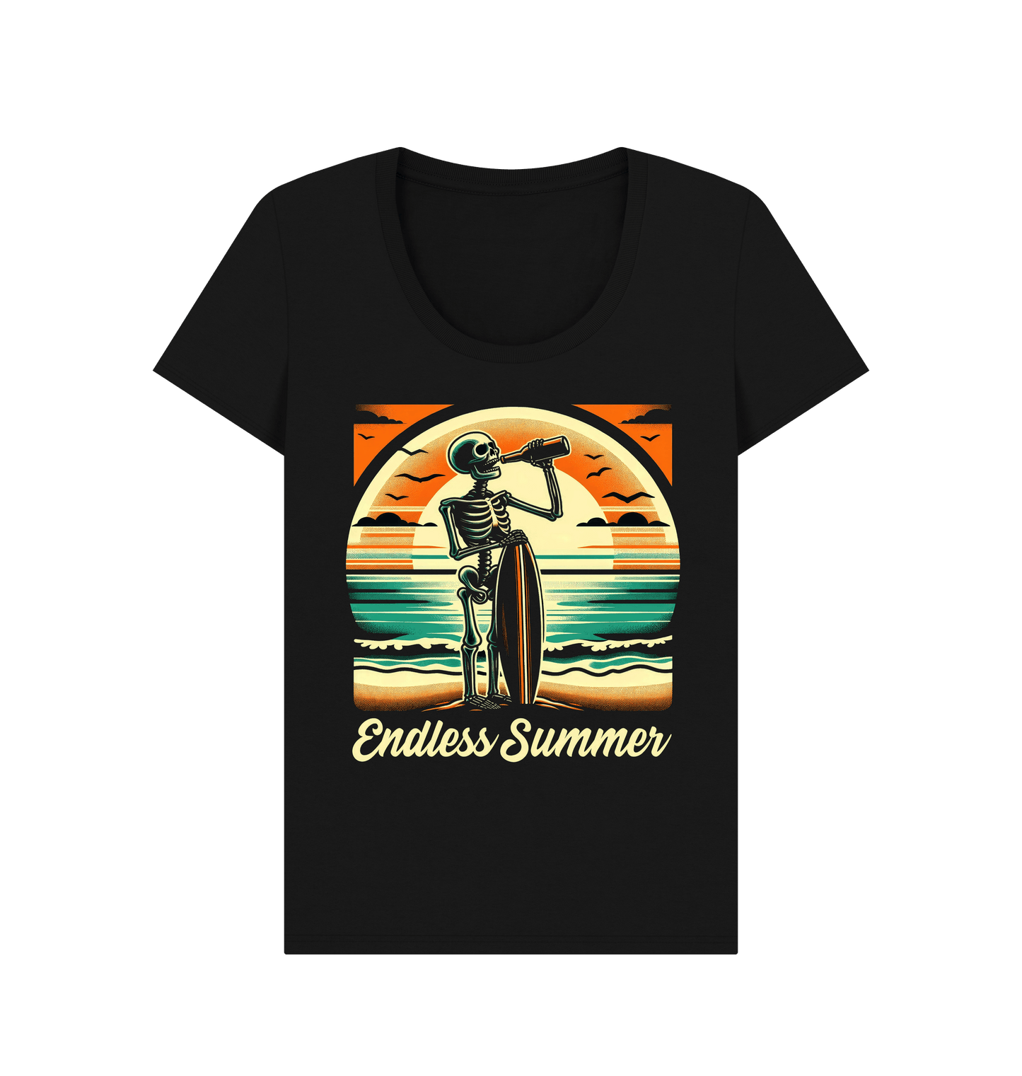 Black Printed T-shirt Front