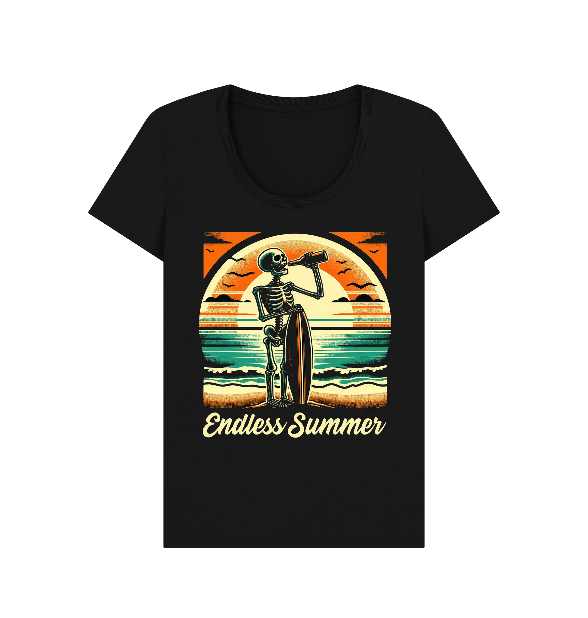 Black Printed T-shirt Front