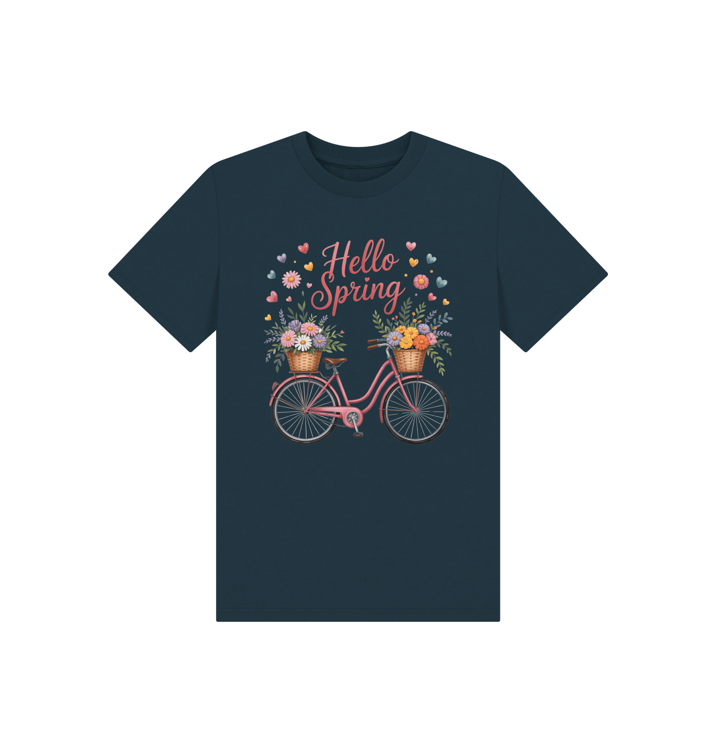 Denim Blue Printed Kids T-Shirt Front
