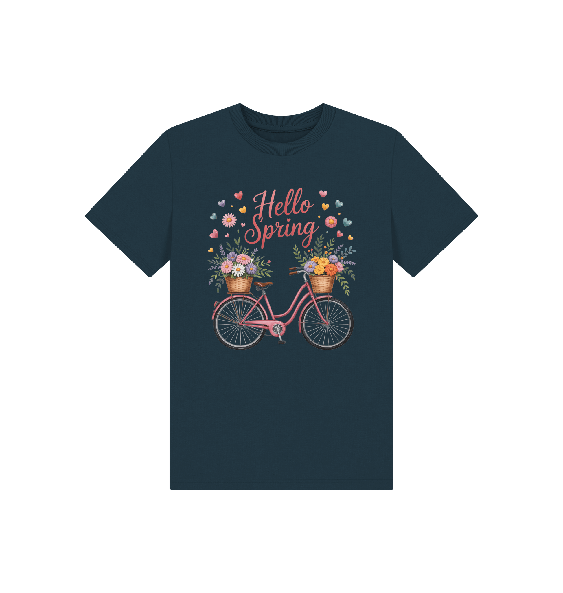 Denim Blue Printed Kids T-Shirt Front