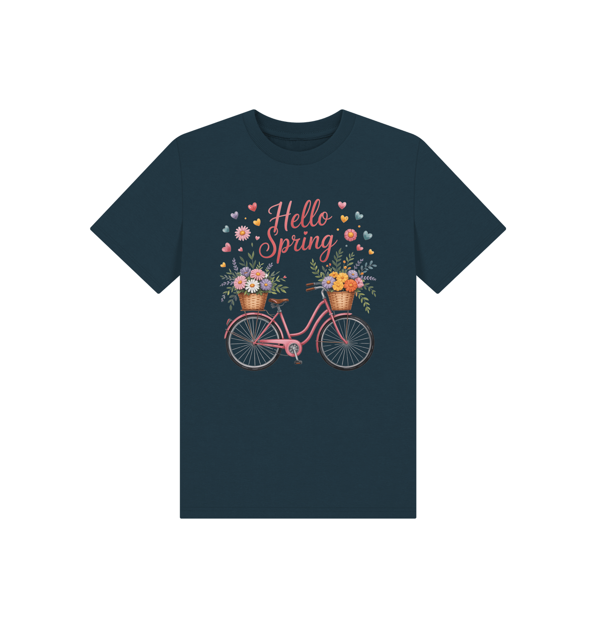 Denim Blue Printed Kids T-Shirt Front