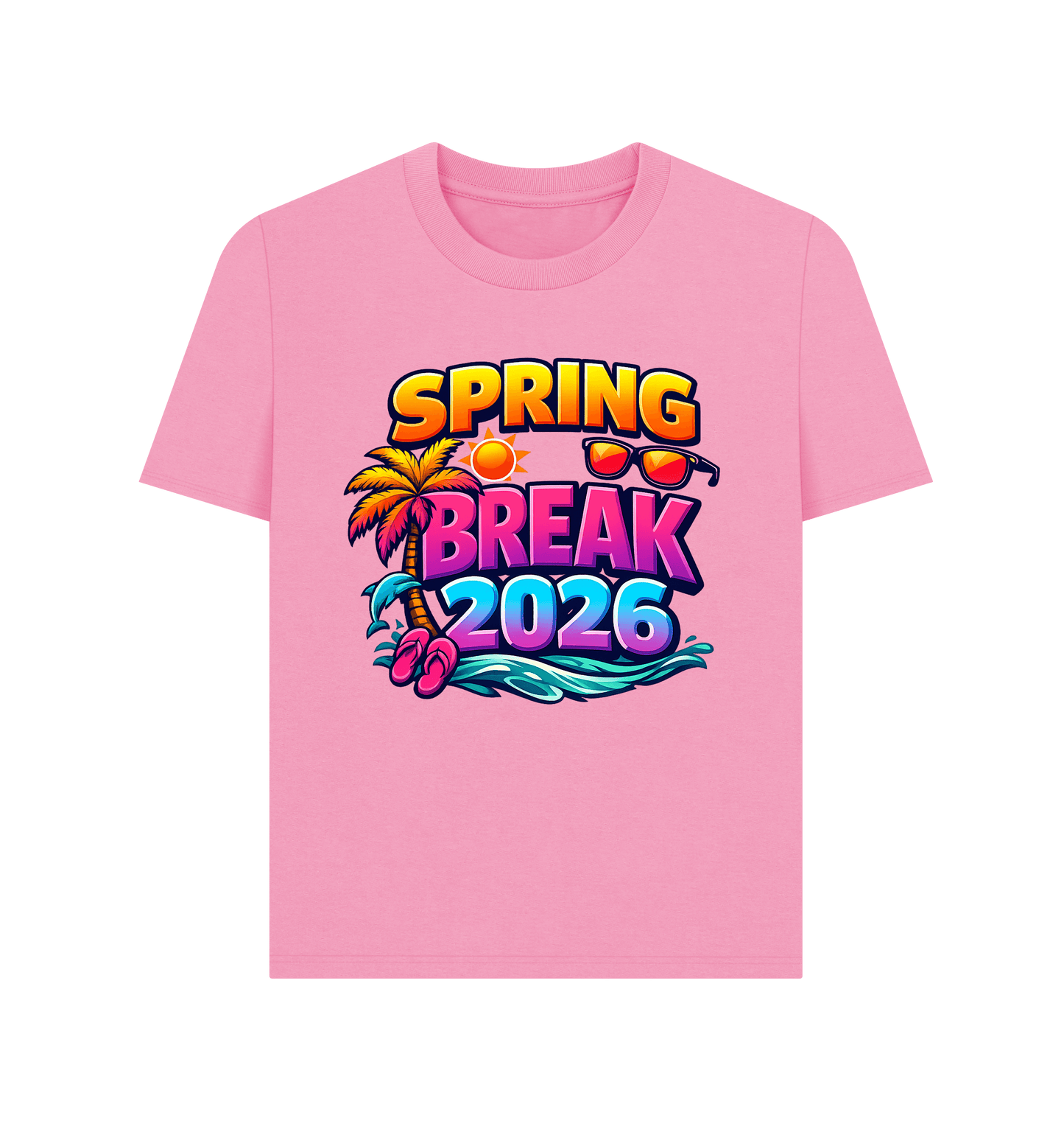 Rose Pink Printed T-shirt Front
