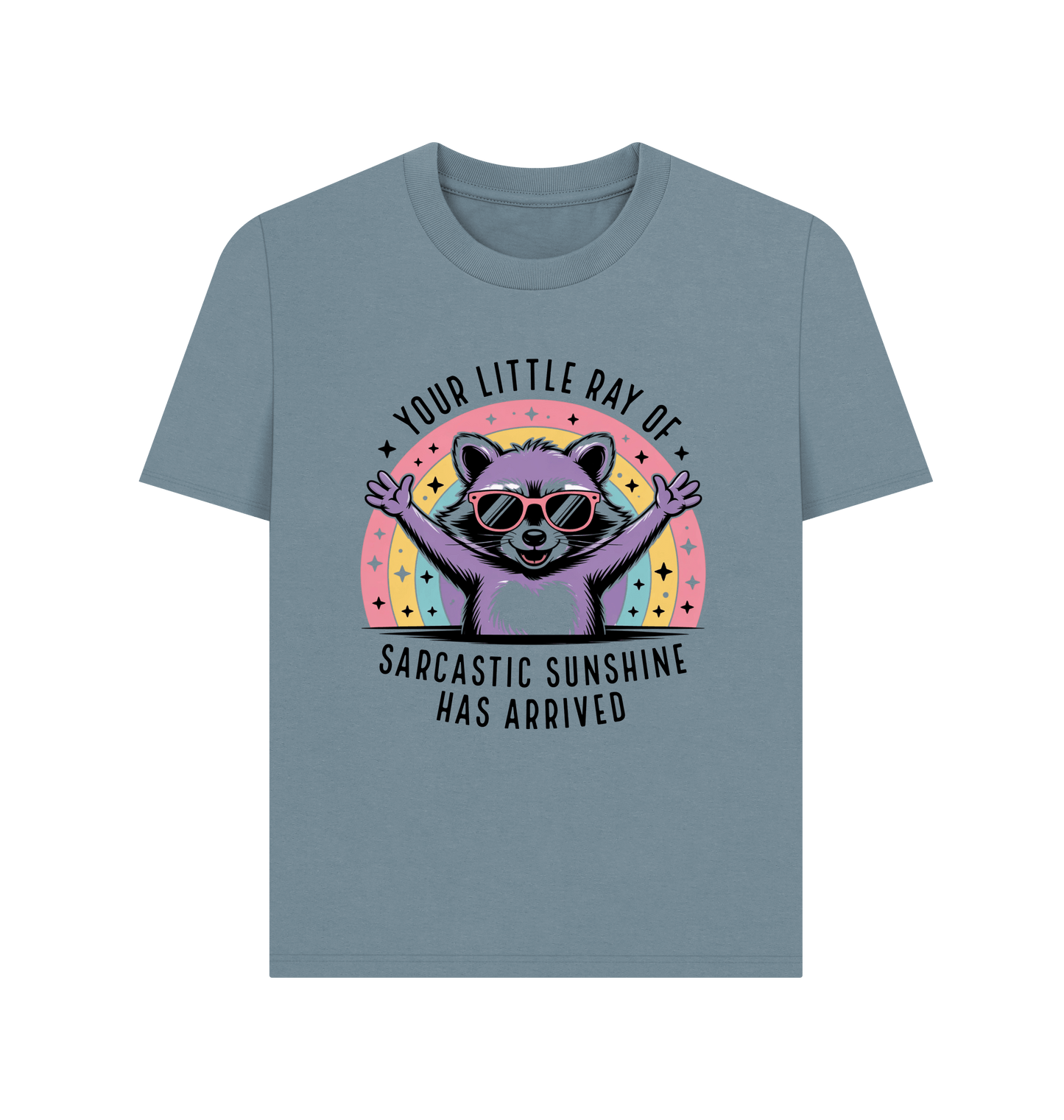 Stone Blue Printed T-shirt Front