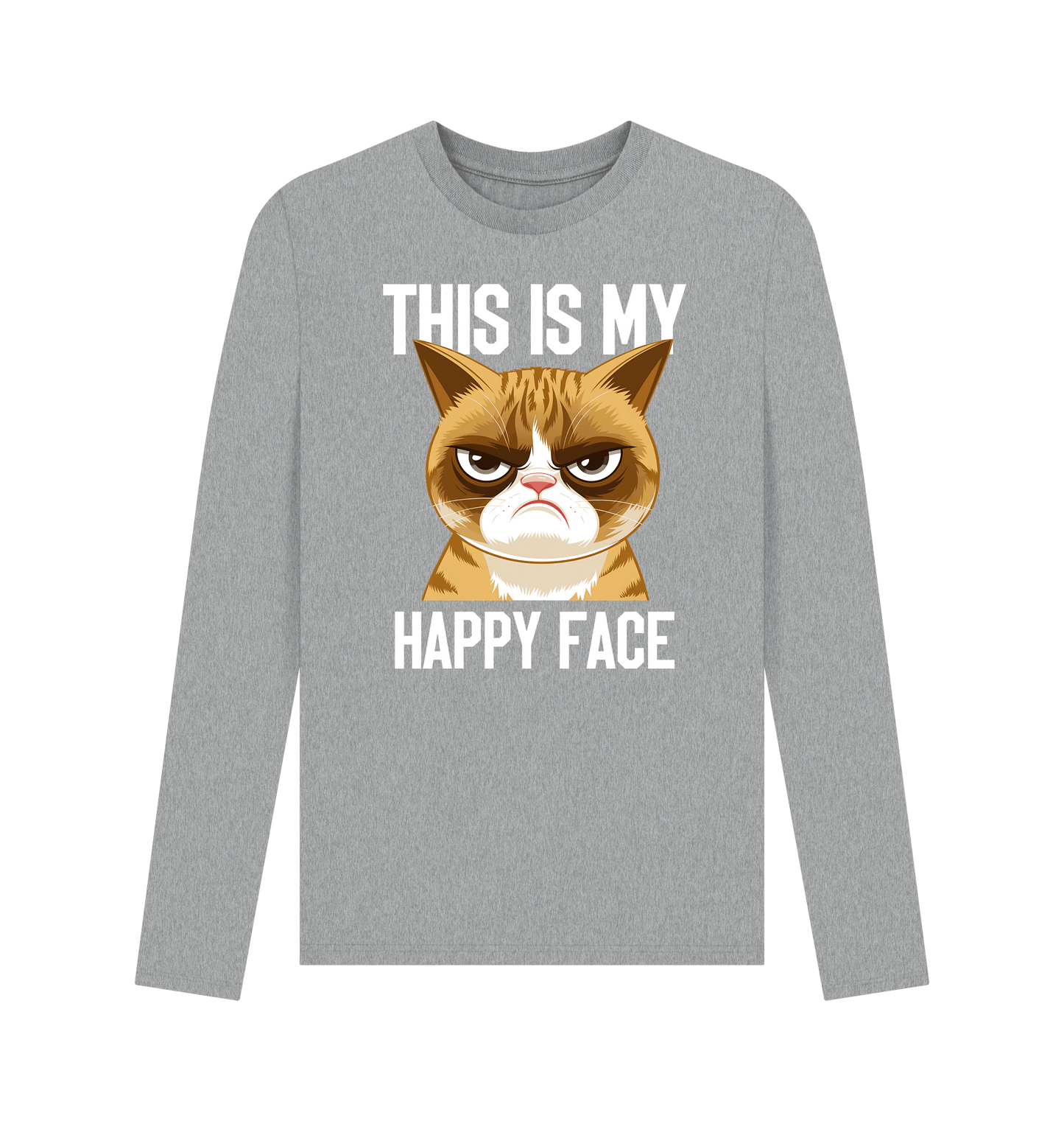 Athletic Grey Printed Long Sleeve T Shirt Front