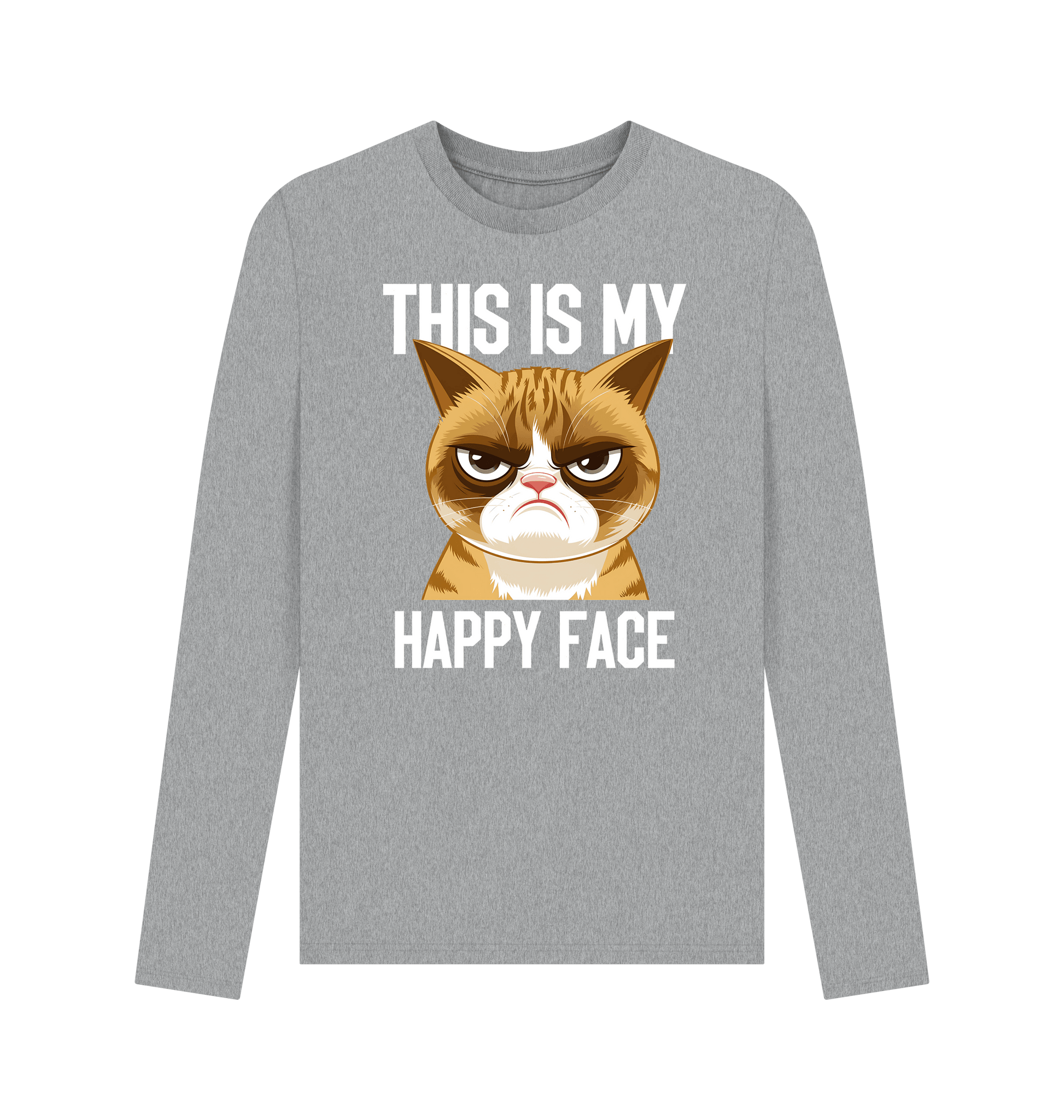 Athletic Grey Printed Long Sleeve T Shirt Front